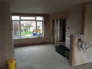 Floor levelled, rooms replastered