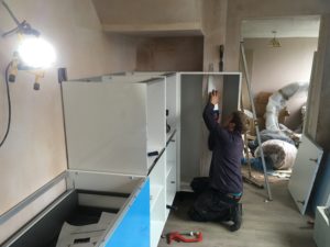 Kitchen installation underway - Arredo3 from Italy via Marabese