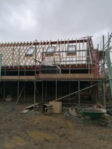 Velux roof windows installed to from elevation of garage